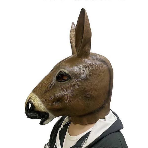 Klassisk æselhoved latexmaske En storlek passar alla vuxna