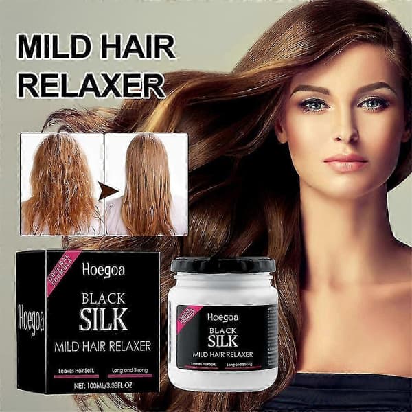 Naturlig Sort Silke Mild Hårrelaxer Hårudretningsbeskyttelse A