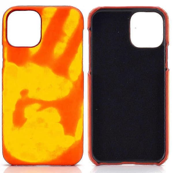 Färgskiftande Termiskt Telefonskal för iPhone (Orange, iPhone 12)