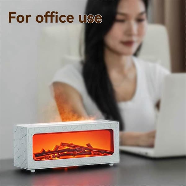 Mini eldstadsdiffusorer för eteriska oljor Eldstadsluftfuktare med fjärrkontroll Brasa Flamdiffusor 7 färger Ljus A_Kvalitetsgåvor