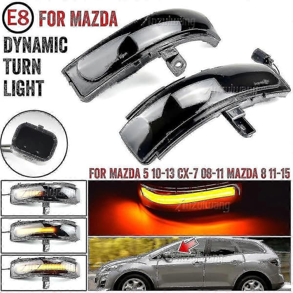 2 stk. til Mazda Cx-7 Cx7 2008-2014 til Mazda 8 Mpv Dynamisk Led Sidespejl Blinklys Flydende Lys Blinklysindikator Lampe Boris_Særlige gaver