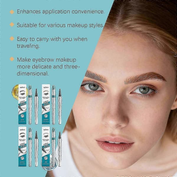 Eyebrow Pencil with 4-Tip Microblade for Natural Eyebrow Makeup Eyebrow Microblading Pen Waterproof & Smudge-Proof_hyq
