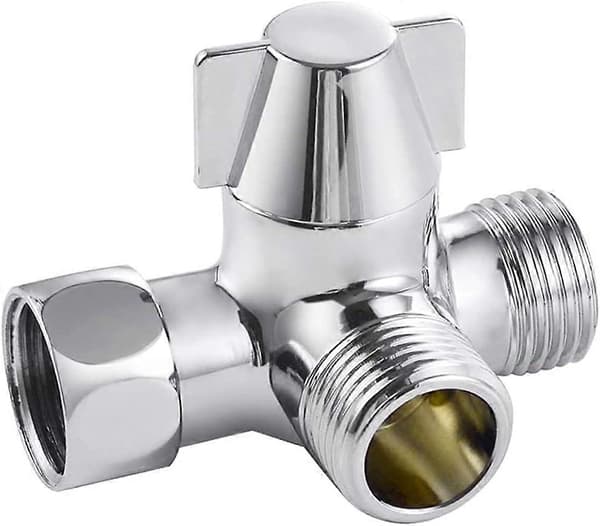 Solid messing 3-veis ventil, 3-veis omkoblingsventil, 3-veis dusjfordelingsventil, G1/2\" T-adapter_Overraskelsesgave