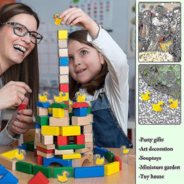 Högkvalitativ 200 st Mini Gula Ankor Ankungar Små Ankor Trädgårdslandskap Akvarium Dockhus Krukväxter De