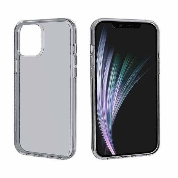 Case for iPhone 11 Pro Max PC+TPU Shockproof Transparent Phone Case (Transparent Black)