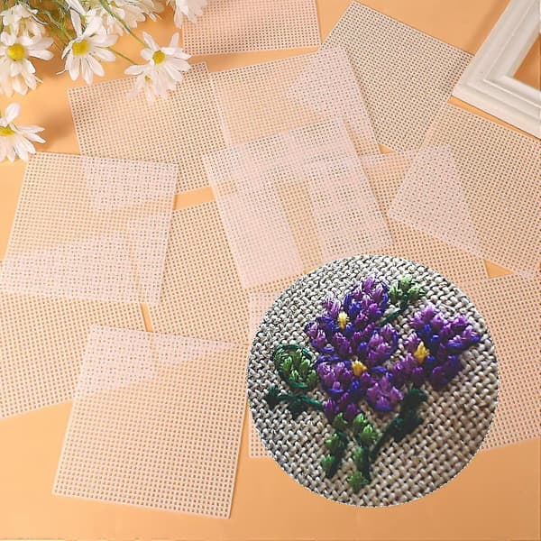 20 Sheets Plastic Canvas, 7ct Clear Plastic Mesh Canvas Sheets for Embroidery, Cross Stitch Plastic Aida Plastic Mesh Fabric for Crafts DIY Crochet Pr