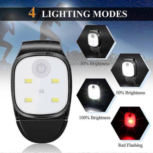 Reflekterende USB-genopladelige LED-sikkerhedslys til udendørs brug