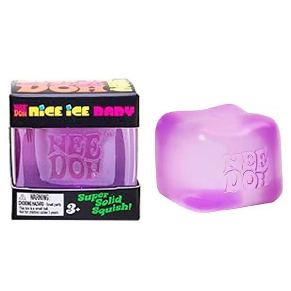 Schylling NeeDoh Nice Cube - Sensory Squeeze Toy, Super Solid Squeeze - 2.25 inch cube - (1 Piece) Purple Purple 2pcs