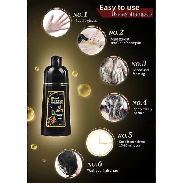 Hårfarveshampoo Hårfarve Shampoo Farver Hår på få minutter til kvinder og mænd_Gave