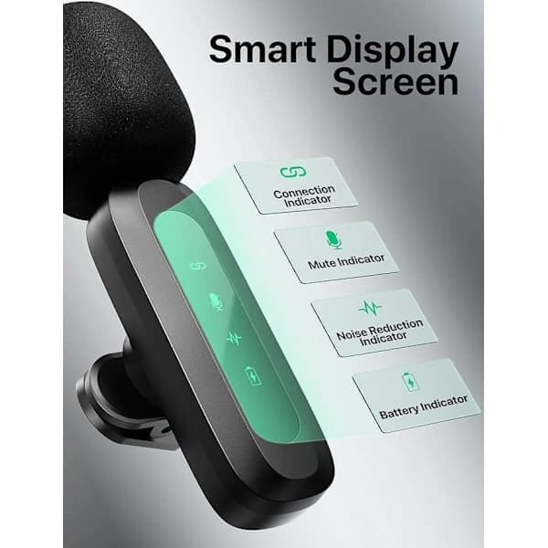 Trådløs Lavalier med LED-display - Mini Lavalier-mikrofon til iPhone/Android, perfekt til video, vlog, TikTok, YouTube