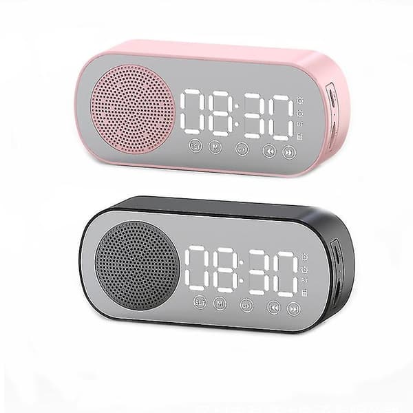 Multifunktionel Smart FM Radio Bluetooth Højttaler Vækkeur Spejlur white