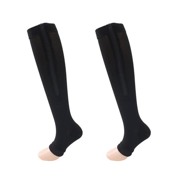 Zipper Compression Socks - 2 Pairs Open Toe Compression Socks_Super Gift