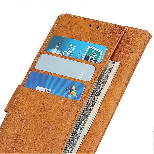 Compatible Case for Samsung Galaxy A17, Cowhide Texture, Leather Wallet, Phone Case (Brown)