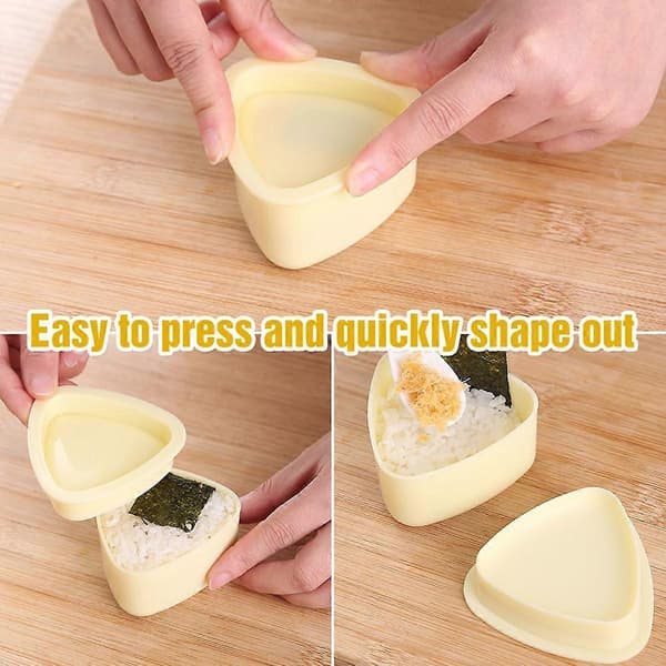 5-pak Onigiri Sushi Maker Form Sæt, Klassisk Trekant Ris Musubi Form til Børnefrokost Bento, Hjemme DIY