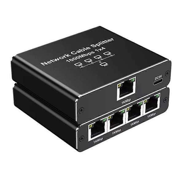 Ethernet-adapter LAN Internet Splitter Gigabit Switch 1 til 4 1 to 4
