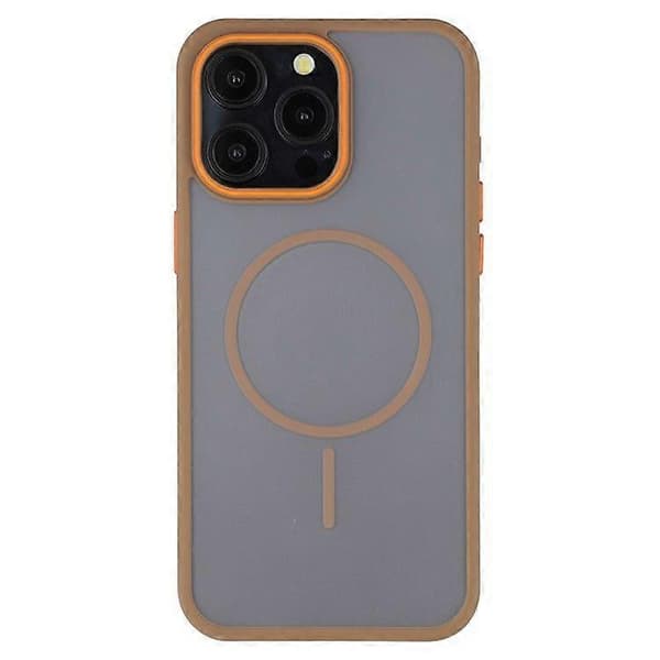 Magnetic Case for iPhone 14 Pro Max, Skin Touch TPU + PC Back Cover (Brown)