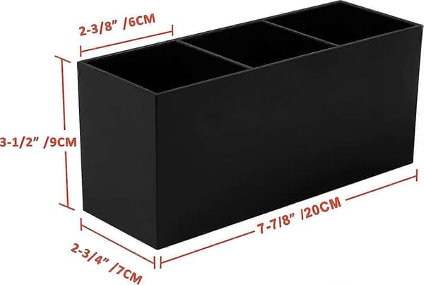 Makeupbørsteholder Organizer - Akryl, 3 rum - Makeupbørsteholder