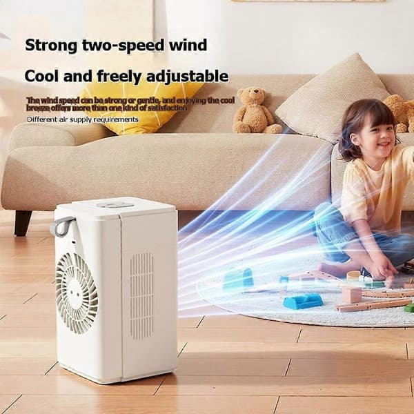 Køler Desktop Aircondition Ventilator Kølespray Intelligent Timing Lille Ventilator Lydløs Husholdnings Udendørs Køleventilator White