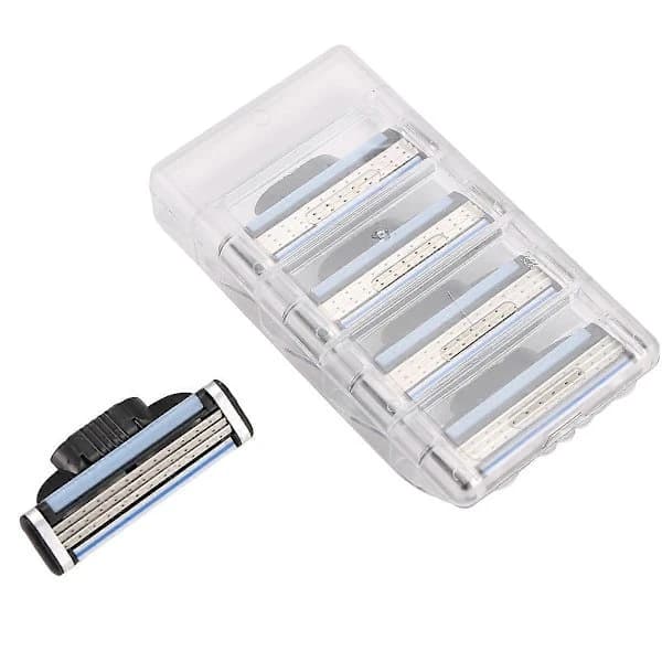24-pak manuelle Mach 3 erstatningsbarberblade, kompatible med Gillette Mach 3 barberblade til mænd.