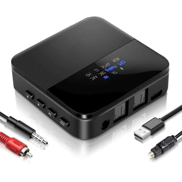 HD Bluetooth 5.0-sender, lydadapter for 2 hodetelefoner