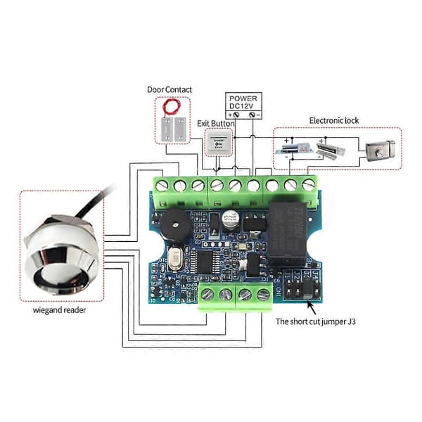 12V Passerkontroll med Magnetlås Grindöppningssystem Set Touch Memory TM-läsare PCB Passerkontroll Green