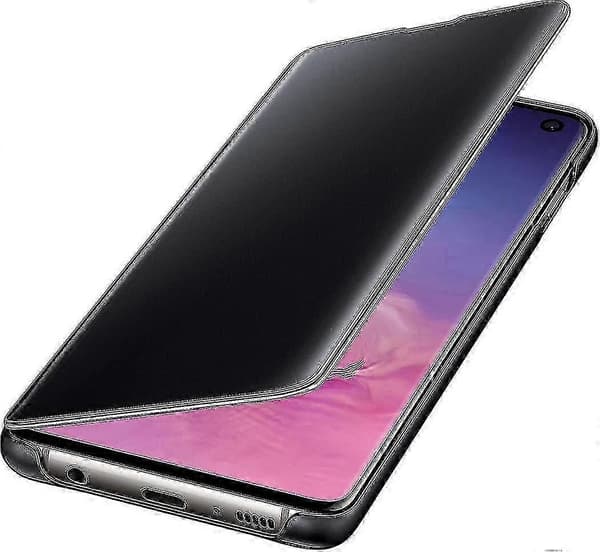 Beskyttende Clear View Folio Cover til Samsung Galaxy S10 - Sort