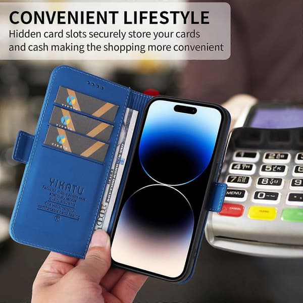Leather Wallet Case with Stand for Samsung Galaxy A36 5G (Sky Blue)