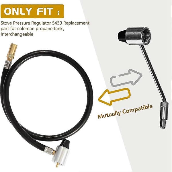 3FT Propanregulator 5430 Forlængerslange til Coleman Propantanke og Propanovn Black