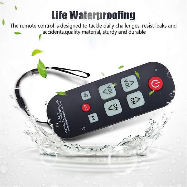 A-TV10 TV Remote for Seniors, Universal Control, Simple Waterproof with LED Light Gift