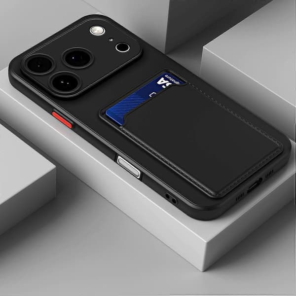 Kontrastfarvet knap TPU telefoncover til iPhone 17 Pro (sort, til iPhone 17 Pro)