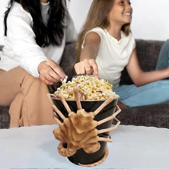 3D Facehugger Popcornspand Stor Kapacitet Bærbar Kraftig Metal Popcorn Snack_Særlige gaver