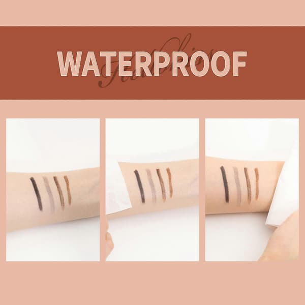 Double-sided Eyebrow Pencil Liquid Eyebrow Pen Microblading Eyebrow Pen with 4 Fork Tips for Daily Natural Look Dark Brown