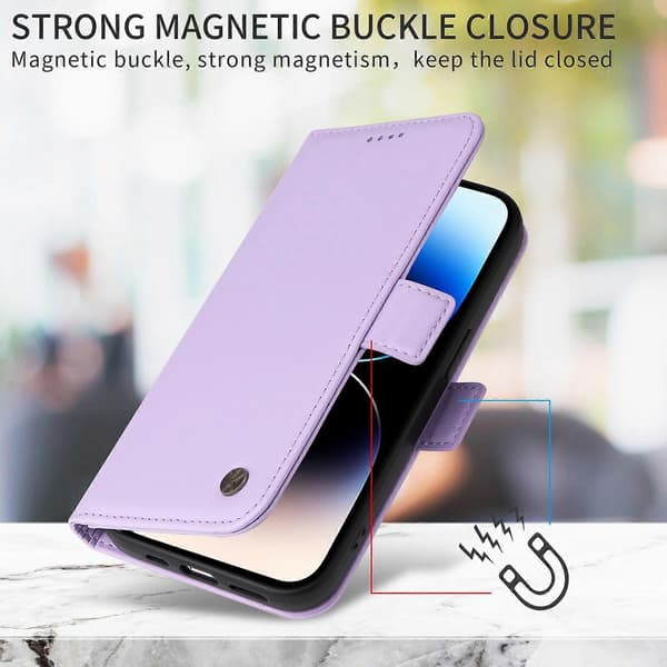 Leather Wallet Case with Stand for Samsung Galaxy A36 5G (Light Purple)