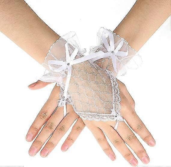Vita spetshandskar Damspetshandskar Fingerlösa spetshandskar Damspets Eleganta