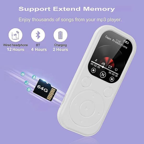 Ny MP3 Bluetooth-spelare utbyggbart minneskort A Svart