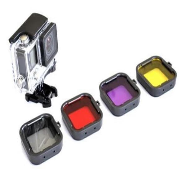 Undervandsdykkerlinse UV-filterkonverter til GoPro Hero 4/3+ - Rød