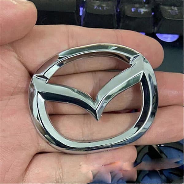 Krom Silver Bilratt Emblem Logotyp Märke för Mazda 3 6 CX-3 CX-5 CX-9