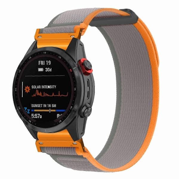 Til Coros Vertix 2/Garmin Fenix 7X/6X/5X 26mm Trail Loop Nylonrem Blød Urrem