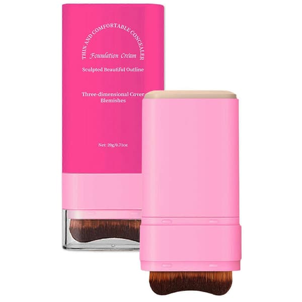 2-i-1 Eraser Foundation Stick 20g med børste til fuld dækning Concealer Langvarig