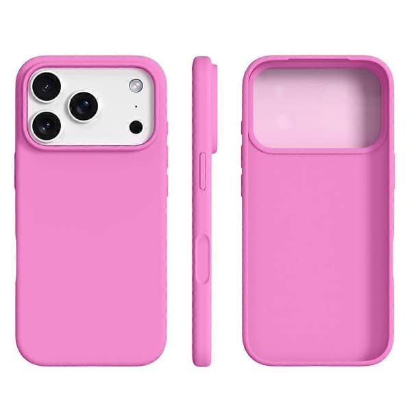 Case for iPhone 17 Pro Max, Ultra-Thin Liquid Silicone + PC, Anti-Scratch Protection, with Camera Protection (Rose Pink)