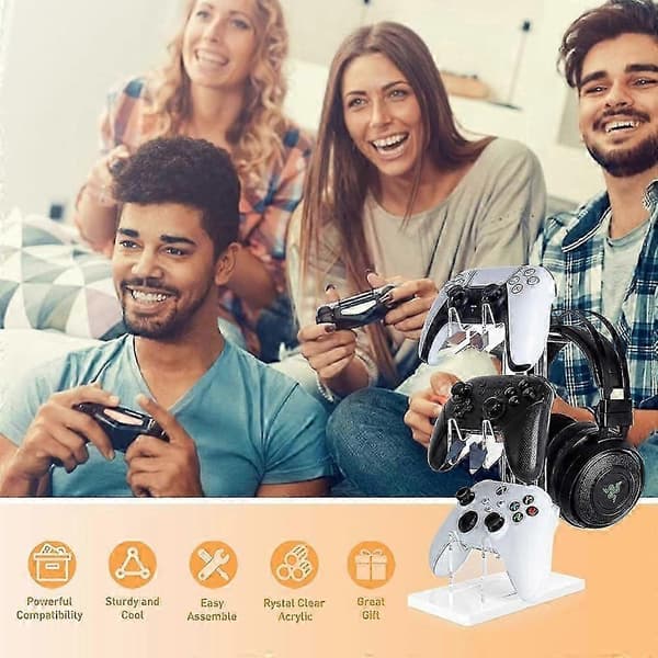 Spillkontrollerholder Krystall Akryl Gamepad Displaystativ Brakettstativ for Switch/kompatible enheter