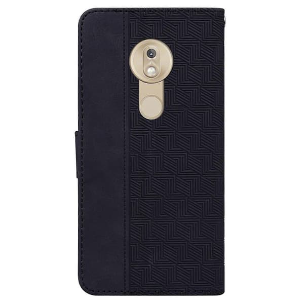 Geometric Embossed Leather Case for Motorola Moto G7 Play EU Version (Black)