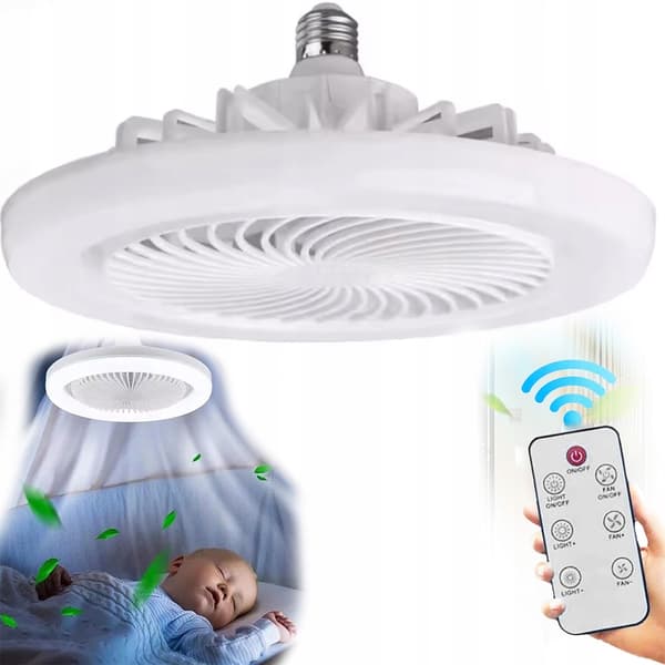 Ceiling fan with LED lighting and remote control – 360 degree rotation