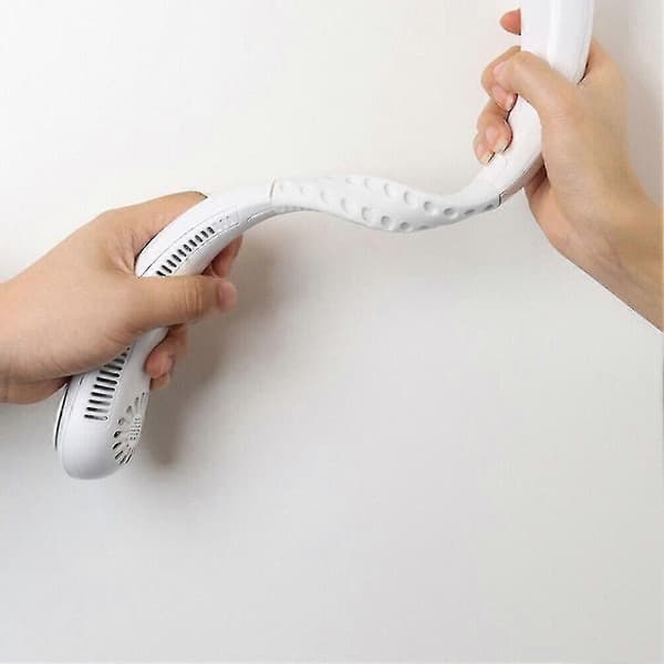 Mini Halsventilator Bærbar Hængende USB Genopladelig Luftkøler Bladeless Ventilator 3000mah white