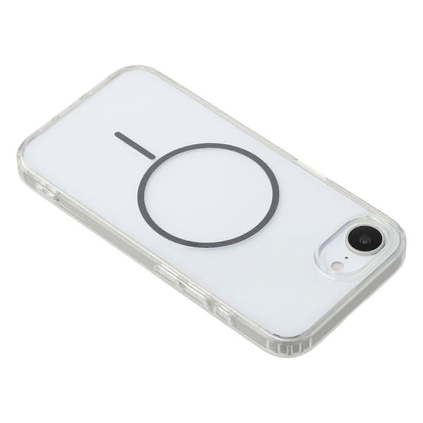Magnetic Case for iPhone 16e Acrylic TPU Clear Phone Back Cover (Grey)