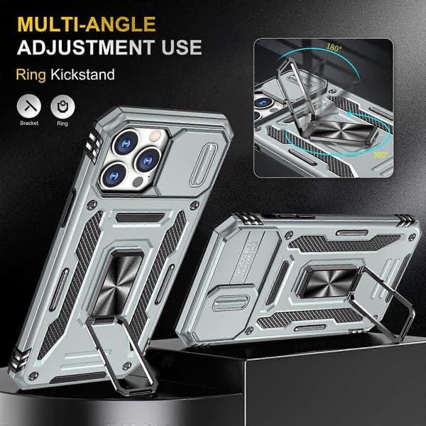 Armor PC + TPU Camera Protection Phone Case (For iPhone 15 Pro)