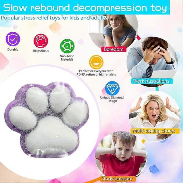 Håndlavede Taba Squishy Store Kattepote Silikone Klemmelegetøj til Stresslindring, Kattepote Kæmpepote Squishy Sensorisk Legetøj
