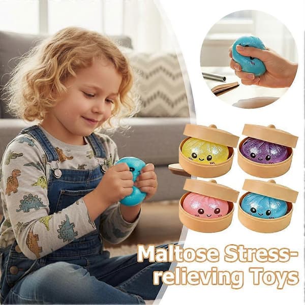 Glitter Dumpling Squishy Box Set Mjuk för Stresslindring Sensorisk Lek Present Purple