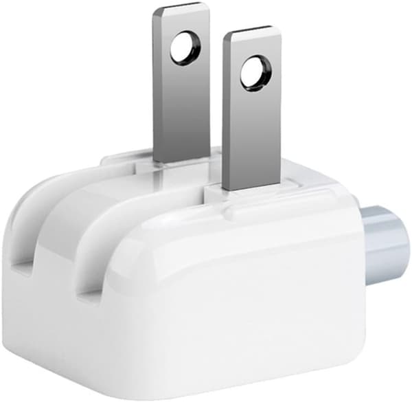 Reiseladeradapter, amerikansk standardplugg, erstatningsplugg (2 amerikanske standardplugger) for iPod, iPhone, iPad, MacBook strømadapter, hvit.
