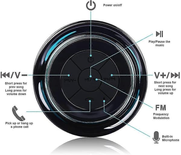 Bluetooth bruserhøjttalere, bærbar trådløs vandtæt højttaler (sort og blå)